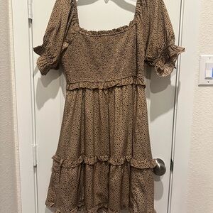 JODIFL Brown Polka Dot Dress
